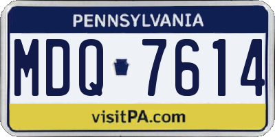 PA license plate MDQ7614