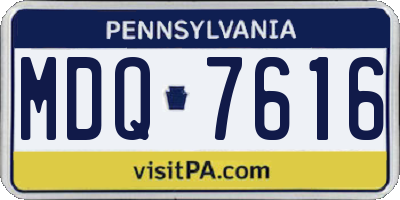 PA license plate MDQ7616