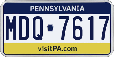 PA license plate MDQ7617