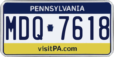 PA license plate MDQ7618
