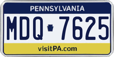 PA license plate MDQ7625