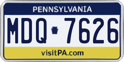 PA license plate MDQ7626