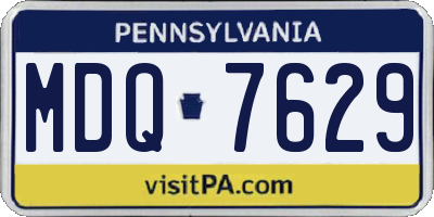 PA license plate MDQ7629