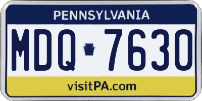 PA license plate MDQ7630