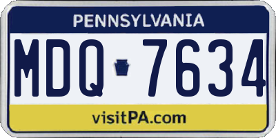 PA license plate MDQ7634