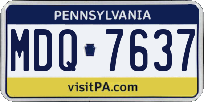 PA license plate MDQ7637