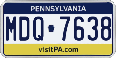 PA license plate MDQ7638