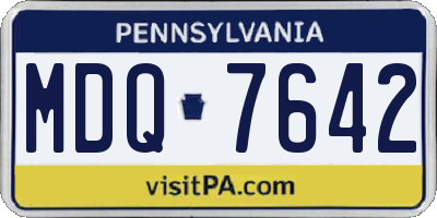PA license plate MDQ7642