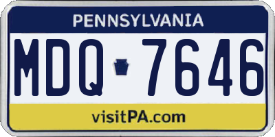 PA license plate MDQ7646