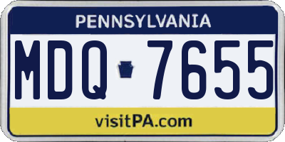 PA license plate MDQ7655