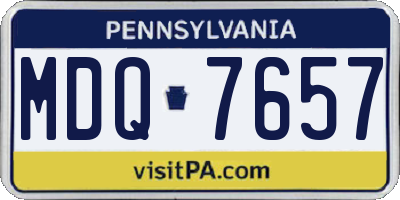 PA license plate MDQ7657