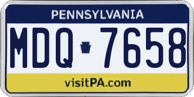 PA license plate MDQ7658