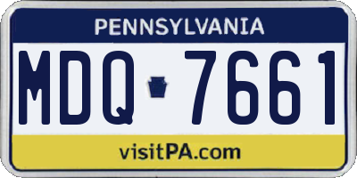 PA license plate MDQ7661