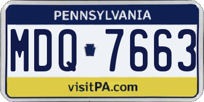 PA license plate MDQ7663