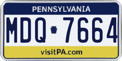 PA license plate MDQ7664