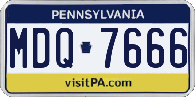 PA license plate MDQ7666