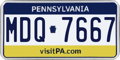 PA license plate MDQ7667