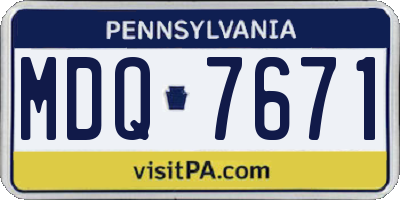 PA license plate MDQ7671
