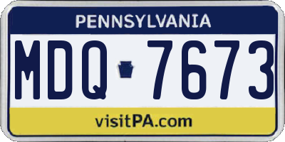 PA license plate MDQ7673