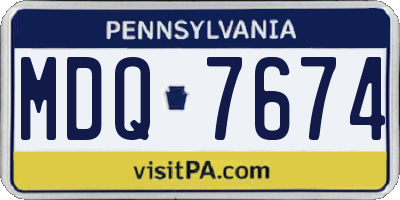 PA license plate MDQ7674