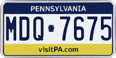 PA license plate MDQ7675