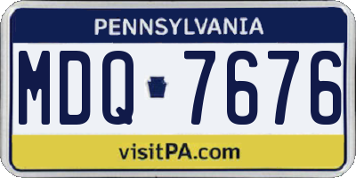 PA license plate MDQ7676