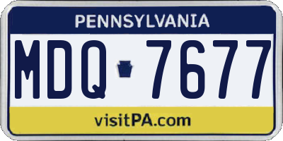 PA license plate MDQ7677