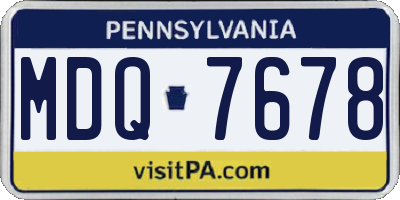 PA license plate MDQ7678