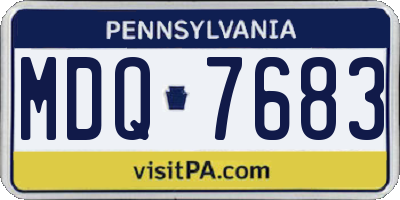 PA license plate MDQ7683