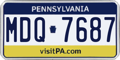 PA license plate MDQ7687