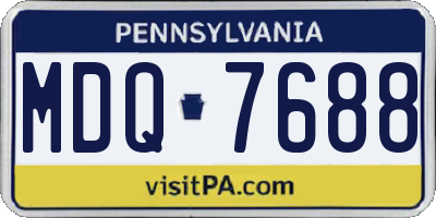 PA license plate MDQ7688