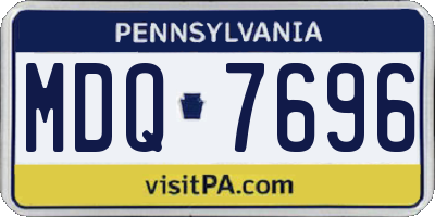 PA license plate MDQ7696