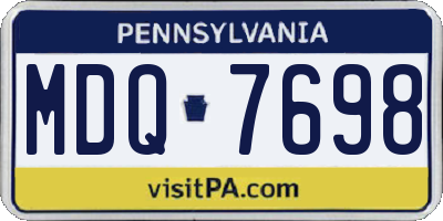 PA license plate MDQ7698