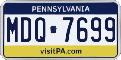 PA license plate MDQ7699