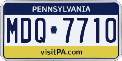 PA license plate MDQ7710