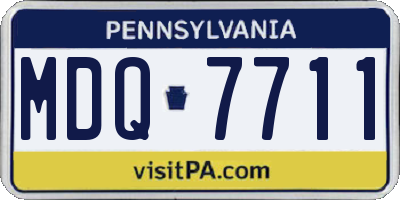 PA license plate MDQ7711
