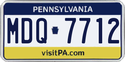 PA license plate MDQ7712