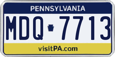 PA license plate MDQ7713