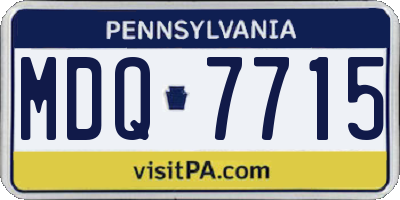 PA license plate MDQ7715