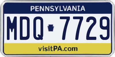 PA license plate MDQ7729