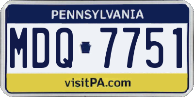 PA license plate MDQ7751