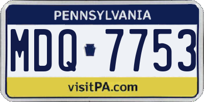 PA license plate MDQ7753