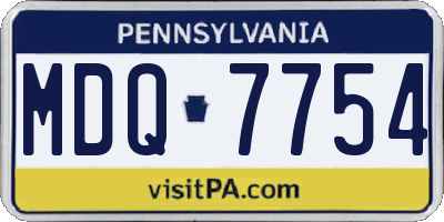 PA license plate MDQ7754