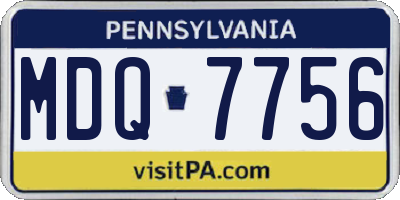 PA license plate MDQ7756