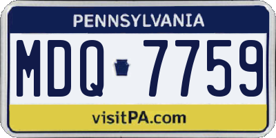 PA license plate MDQ7759