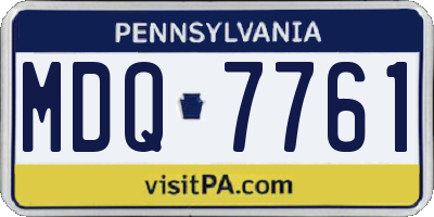 PA license plate MDQ7761
