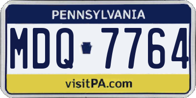 PA license plate MDQ7764