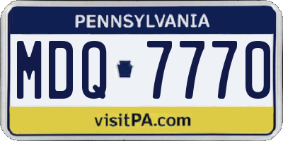 PA license plate MDQ7770