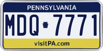 PA license plate MDQ7771