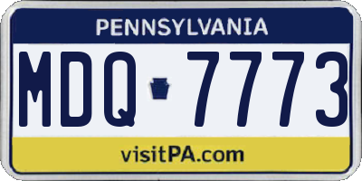 PA license plate MDQ7773